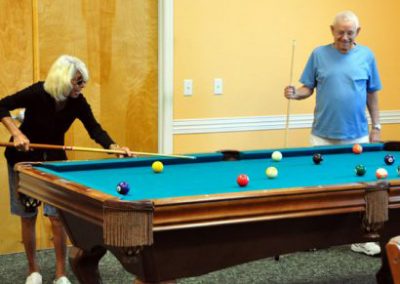 Residents playing billiards